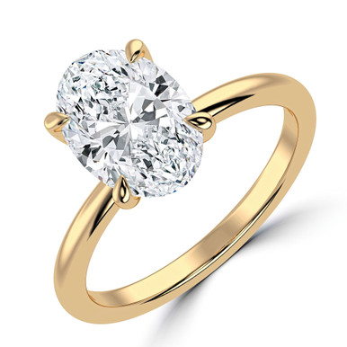 Oval Diamond Solitaire Engagement Ring in Yellow Gold (MVSLG1331-Y)
