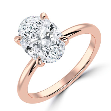 Oval Diamond Solitaire Engagement Ring in Rose Gold (MVSLG1331-R)