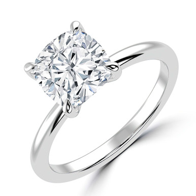Cushion Diamond Solitaire Engagement Ring in White Gold (MVSLG1330-W)