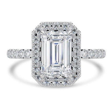 Emerald Diamond Emerald Halo Engagement Ring in White Gold (MVSLG1324-W)