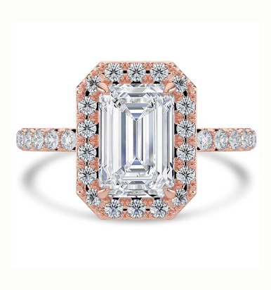 Emerald Diamond Emerald Halo Engagement Ring in Rose Gold (MVSLG1324-R)