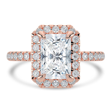 Radiant Diamond Radiant Halo Engagement Ring in Rose Gold (MVSLG1323-R)