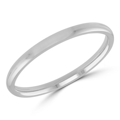 2 MM Comfort Fit Classic Mens Wedding Band in White Gold (MDVBC0002-2MM-W)