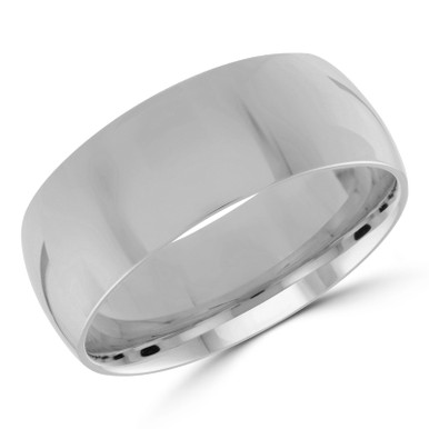 7 MM Comfort Fit Classic Mens Wedding Band in White Gold (MDVBC0002-7MM-W)