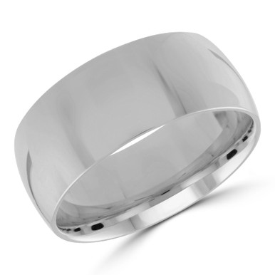 9 MM Comfort Fit Classic Mens Wedding Band in White Gold (MDVBC0002-9MM-W)