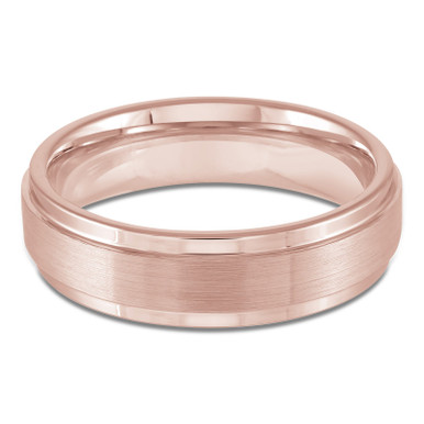 6 MM Alternative Mens Wedding Band in Rose Tungsten 14K Gold Plated (MDVBA0050)