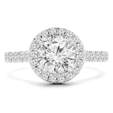 Round Diamond Round Halo Engagement Ring in White Gold