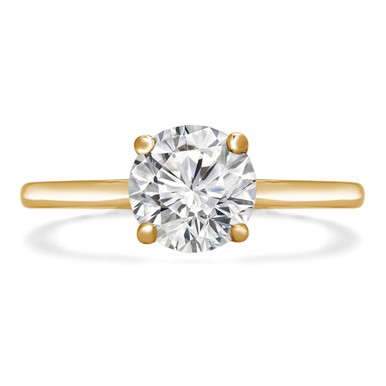 Round Diamond Solitaire Engagement Ring in Yellow Gold