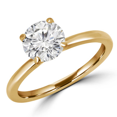 Round Diamond Solitaire Engagement Ring in Yellow Gold