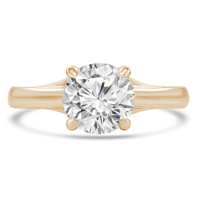 Round Diamond Solitaire Engagement Ring in Yellow Gold
