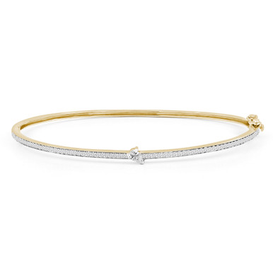 Pear Diamond Bangle Bracelet in Yellow Gold (MDR210118)