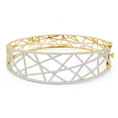 Round Diamond Bangle Bracelet in Yellow Gold (MDR210129)