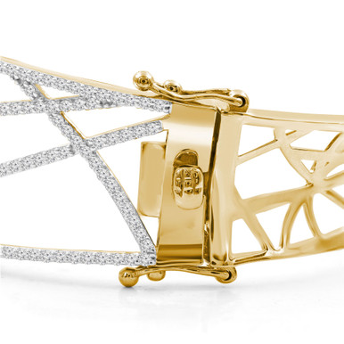 Round Diamond Bangle Bracelet in Yellow Gold (MDR210129)