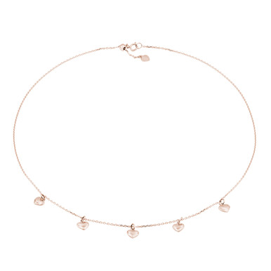 5 Heart Necklace in Rose Gold (17" Chain) (MDR210183)