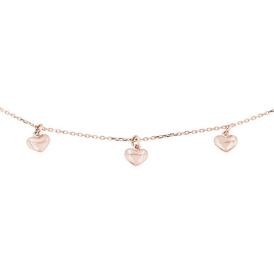 5 Heart Necklace in Rose Gold (17" Chain) (MDR210183)