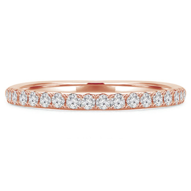 Round Diamond Semi-Eternity Wedding Band Ring in Rose Gold (MVSXB0001-R)