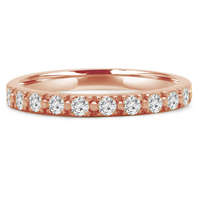Round Diamond Semi-Eternity Wedding Band Ring in Rose Gold (MVSXB0002-R)