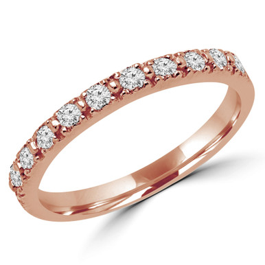 Round Diamond Semi-Eternity Wedding Band Ring in Rose Gold (MVSXB0002-R)