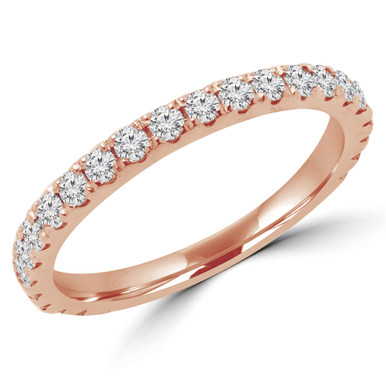 Round Diamond Semi-Eternity Wedding Band Ring in Rose Gold (MVSXB0005-R)