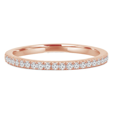 Round Diamond Semi-Eternity Wedding Band Ring in Rose Gold (MVSXB0007-R)