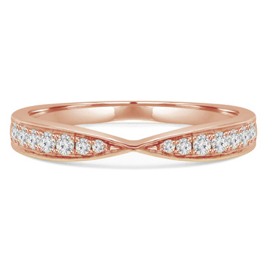Round Diamond Semi-Eternity Wedding Band Ring in Rose Gold (MVSXB0018-R)
