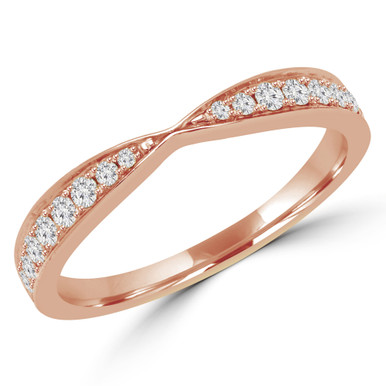 Round Diamond Semi-Eternity Wedding Band Ring in Rose Gold (MVSXB0018-R)