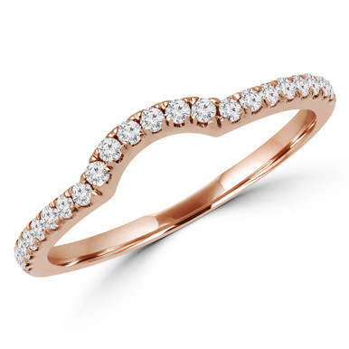 Round Diamond Semi-Eternity Wedding Band Ring in Rose Gold (MVSXB0055-R)