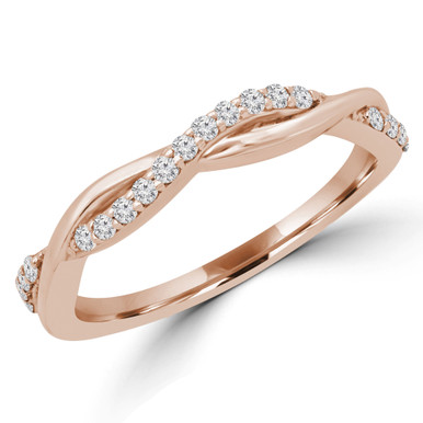 Round Diamond Semi-Eternity Wedding Band Ring in Rose Gold (MVSXB0056-R)