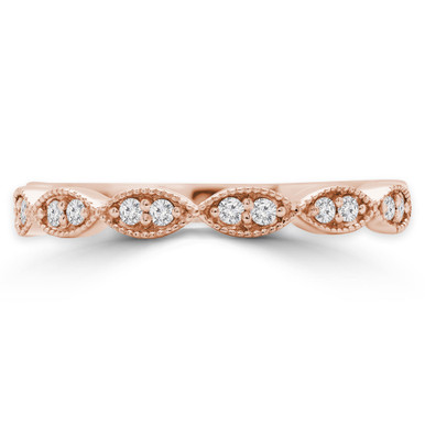 Round Diamond Semi-Eternity Wedding Band Ring in Rose Gold (MVSXB0057-R)