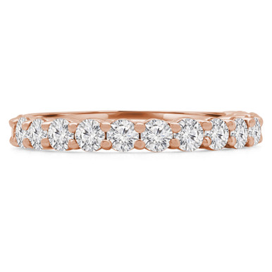 Round Diamond Semi-Eternity Wedding Band Ring in Rose Gold (MVSXB0058-R)
