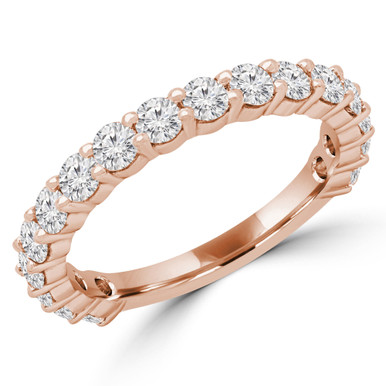 Round Diamond Semi-Eternity Wedding Band Ring in Rose Gold (MVSXB0058-R)