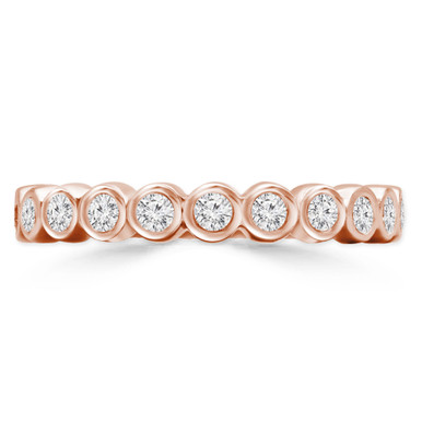 Round Diamond Semi-Eternity Wedding Band Ring in Rose Gold (MVSXB0061-R)