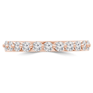 Round Diamond Semi-Eternity Wedding Band Ring in Rose Gold (MVSXB0063-R)