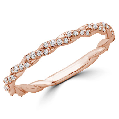 Round Diamond Semi-Eternity Wedding Band Ring in Rose Gold (MVSXB0064-R)