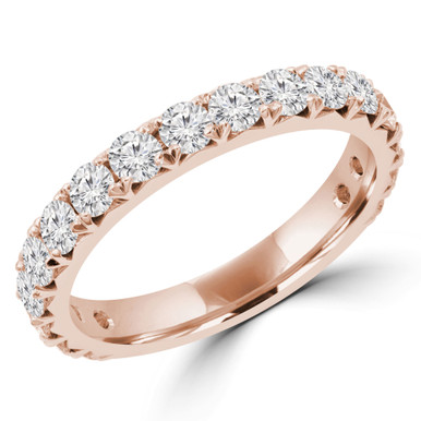 Round Diamond 3/4 Way Semi-Eternity Wedding Band Ring in Rose Gold (MVSXB0072-R)