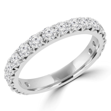 Round Diamond 3/4 Way Semi-Eternity Wedding Band Ring in White Gold (MVSXB0072-W)