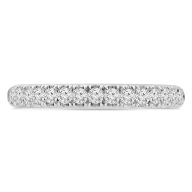 Round Diamond Semi-Eternity Wedding Band Ring in White Gold (MVSXB0075-W)