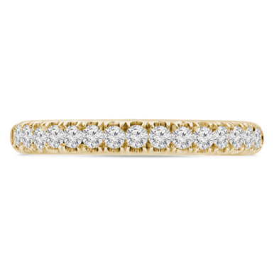 Round Diamond Semi-Eternity Wedding Band Ring in Yellow Gold (MVSXB0075-Y)