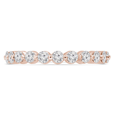 Round Diamond 3/4 Way Semi-Eternity Wedding Band Ring in Rose Gold (MVSXB0079-R)