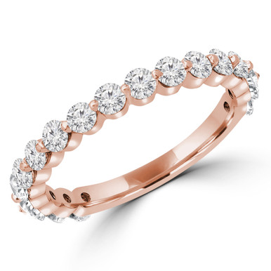 Round Diamond 3/4 Way Semi-Eternity Wedding Band Ring in Rose Gold (MVSXB0079-R)