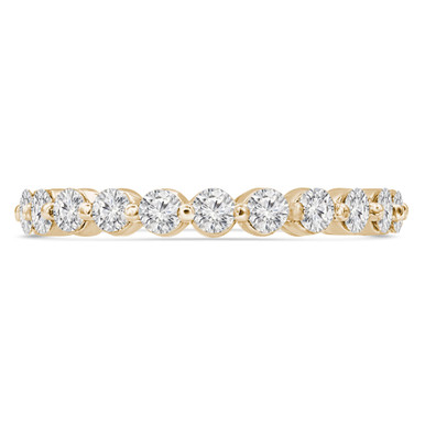 Round Diamond 3/4 Way Semi-Eternity Wedding Band Ring in Yellow Gold (MVSXB0079-Y)