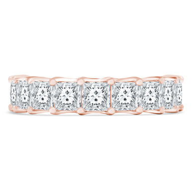 Lab Created Full Eternity Princess Diamond Anniversary Wedding Band Ring in Rose Gold (MVSAR0012-R)