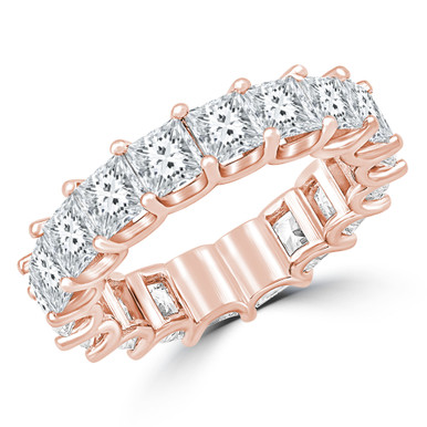 Lab Created Full Eternity Princess Diamond Anniversary Wedding Band Ring in Rose Gold (MVSAR0012-R)