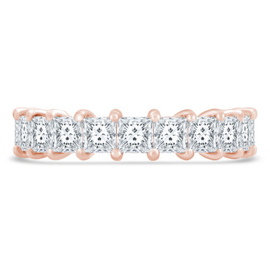 Lab Created Full Eternity Princess Diamond Anniversary Wedding Band Ring in Rose Gold (MVSAR0013-R)