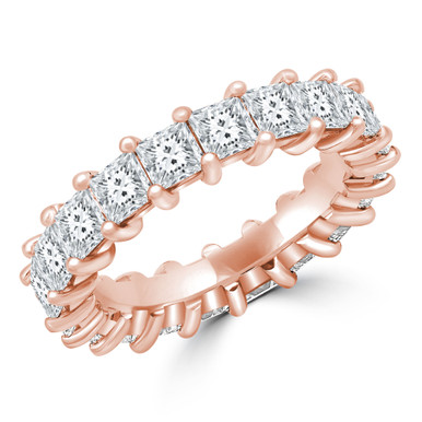 Lab Created Full Eternity Princess Diamond Anniversary Wedding Band Ring in Rose Gold (MVSAR0013-R)