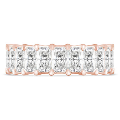 Lab Created Full Eternity Radiant Diamond Anniversary Wedding Band Ring in Rose Gold (MVSAR0014-R)