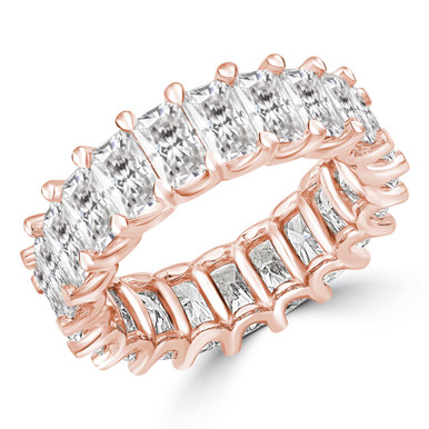 Lab Created Full Eternity Radiant Diamond Anniversary Wedding Band Ring in Rose Gold (MVSAR0014-R)