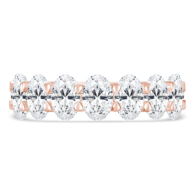 Lab Created Full Eternity Oval Diamond Anniversary Wedding Band Ring in Rose Gold (MVSAR0015-R)