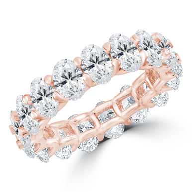Lab Created Full Eternity Oval Diamond Anniversary Wedding Band Ring in Rose Gold (MVSAR0015-R)
