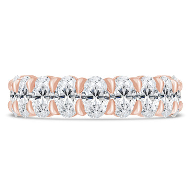 Lab Created Full Eternity Oval Diamond Anniversary Wedding Band Ring in Rose Gold (MVSAR0016-R)